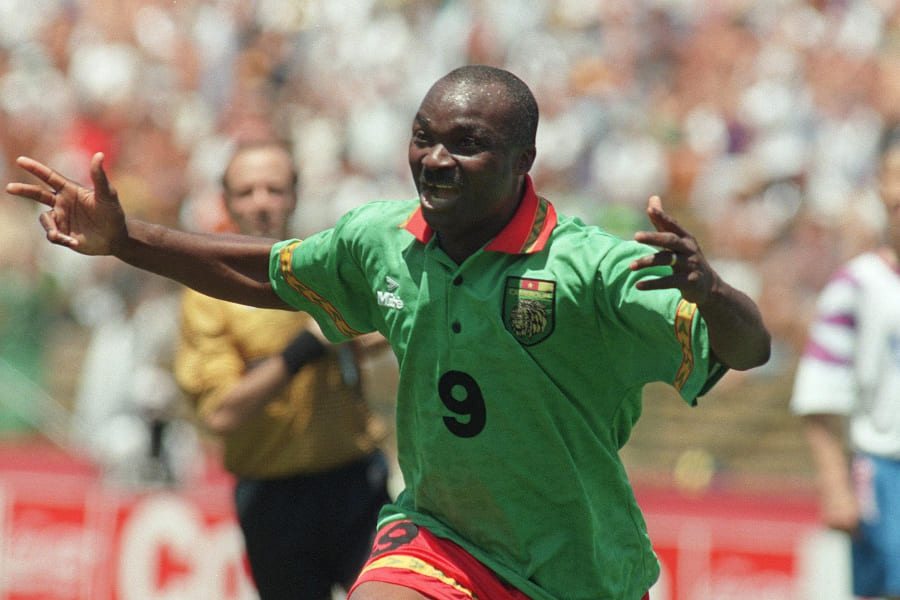 Roger Milla during the match against Russia at the World Cup 1994